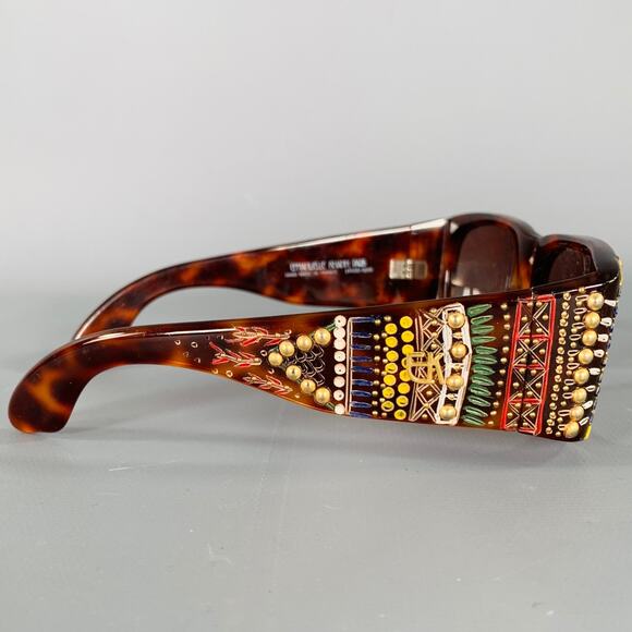 EMMANUELLE KHANH Brown Multicolour Studded Acetate Sunglasses - Picture 2 of 6